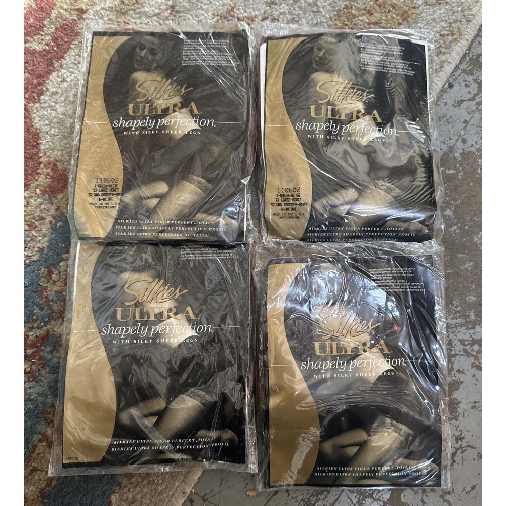 Silkies Ultra Shapely Perfection Pantyhose Women XXL -beige- Lot Of 4